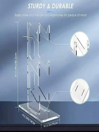 1 قطعة رف تخزين عام، حامل سماعات الرأس، رف معلق من الأكريليك الشفاف، رف معلق قابل للفك، حامل لأجهزة العرض على المكتب، متوافق مع وحدات التحكم في ألعاب /Switch، وسماعات الألعاب