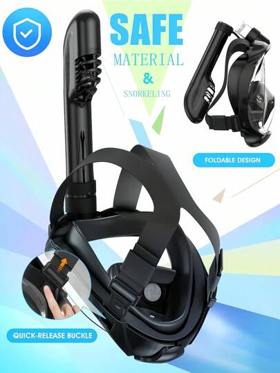 مجموعة قناع غطاء الوجه الكامل للغوص، تأتي مع زوج من أغطية الأذن، تستخدم أحدث نظام غطاء جاف، قناع غطاء الوجه بزاوية رؤية 180 درجة قابل للطي مع حامل كاميرا، تنفس آمن، مقاوم للتسرب والضباب ، معدات غطس للكبار