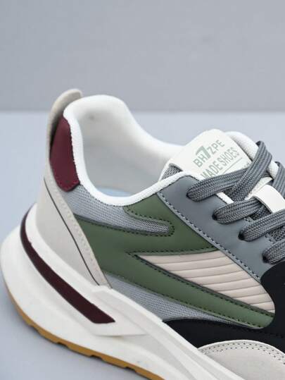 BHZPE أحذية رياضية للرجال مع قماش تهوية بشبك عاكس، مريحة مضادة للانزلاق بنظام ربط الحذاء، امتصاص الصدمات، صنّاعة بتصميم أنيق ومناسبة للأنشطة الخارجية