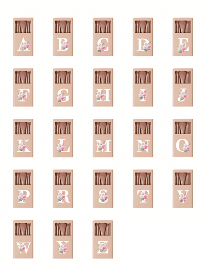 خمس مجموعات فرش مكياج محمولة بألوان الخاكي ، مطبوع عليها أزهار وأحرف أبجدية بيضاء A-Z ، مجموعات فرش مكياج مُعبأة في صناديق ، فرش مكياج متعددة الوظائف مع صناديق مرايا ، أقلام مكياج متعددة الوظائف صغيرة ، وهي هدية مثالية للأخوات والصديقات والأمهات في...