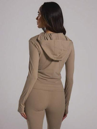 Musera Sport جاكيت مشكل محبوك مع سوستة كاملة وغطاء للرأس، لرياضة الموسيرا الرياضية النشطة، البادل والتنس وبيكليبول