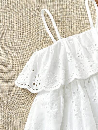 فساتين بيبي فستان كاميسول مطرز أبيض للأم وابنتها في الصيف