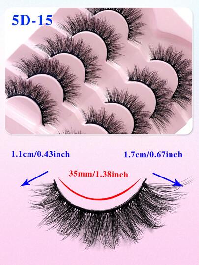5 أزواج من رموش مزيفة صناعية من فراء الأرنب الوبري ماركة ENCHUW، رموش كثيفة متقوسة وناعمة