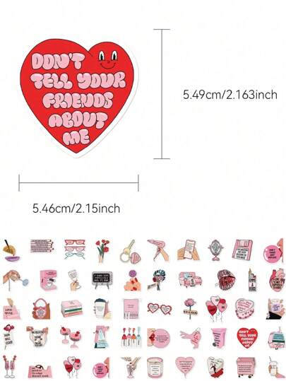 SHEIN 50 قطعة ملصقات إلهامية ، ملصقات للتحفيز لألبوم الصور ، ملصقات إيجابية ومحفزة للمياه ومقاومة للماء للكمبيوتر المحمول والزلاجات والحقائب