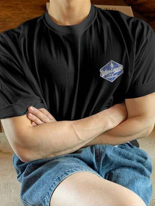 DAZY تي شيرت كاجوال رجالي قصير الأكمام بطباعة حرفية ياقة مستديرة، صيفي