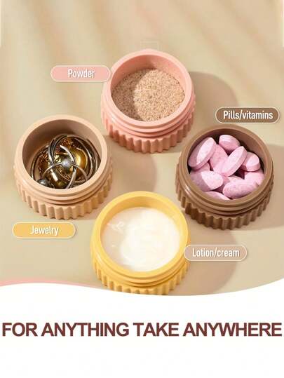 قارورة سفر صغيرة 1 قطعة من السيليكون محكمة الإغلاق ومقاومة للتسرب، محمولة للتخزين كالكريمات، المجوهرات ،مستلزمات السفر والمخيم ، والمدرسة