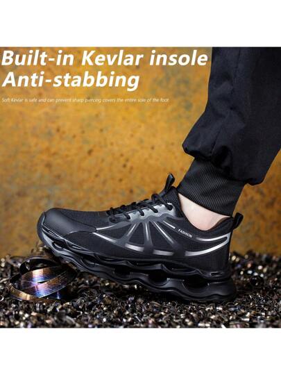 بوت سلامة خفيفة الوزن للرجال بنقاط معدنية، وجسم مصنوع من الكيفلار، مقاومة للثقب، بوت عمل مريحة