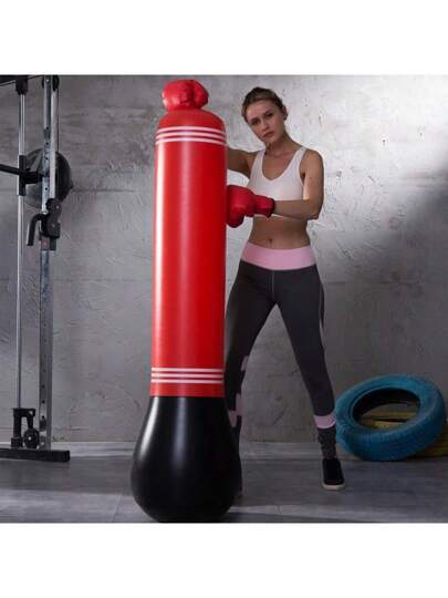 قطعة واحدة عمود اللياقة البدنية القابل للنفخ للبالغين، كيس رملي للياقة مضاد للارتعاش وللتخفيف من التوتر، عمود مكثف للضرب