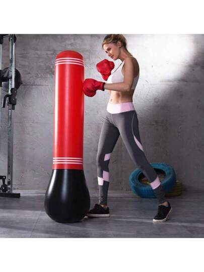 قطعة واحدة عمود اللياقة البدنية القابل للنفخ للبالغين، كيس رملي للياقة مضاد للارتعاش وللتخفيف من التوتر، عمود مكثف للضرب