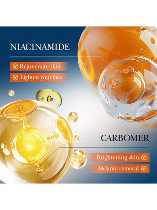 5 مجموعة عناية بالبشرة للسفر مع فيتامين C مبيضة، منظف تفتيح وتنقية 30 جم، تونر 30 مل، سيروم 10 مل، كريم وجه مبيض ومرطب 15 جم