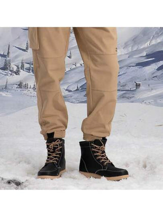 CAMEL CROWN بوت عمل مقاومة للماء للرجال بنصف قدم، مع نعل مطاطي مانع للانزلاق، مصنوعة من الجلد والتشطيب المريح بطريقة جودير