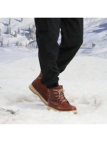 CAMEL CROWN بوت عمل كاحلية للرجال مقاومة للماء مع أصبع ناعم - بنعل مطاطي مضاد للانزلاق، من جلد مريح وبتصميم الحواف جودييير