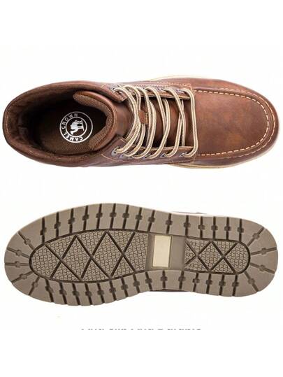 CAMEL CROWN بوت عمل كاحلية للرجال مقاومة للماء مع أصبع ناعم - بنعل مطاطي مضاد للانزلاق، من جلد مريح وبتصميم الحواف جودييير