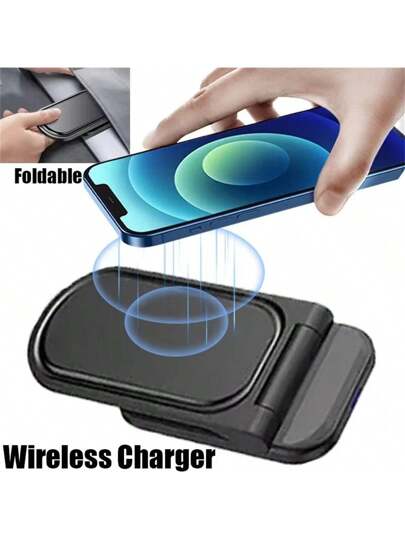 حامل هاتف لاسلكي قابل للطي, شاحن سطح المكتب, حامل محفظة بمحرك تحريض متوافق مع أجهزة آيفون 16 و 15 برو ماكس وسامسونج S24 وS23 وشاومي، مناسب للمكتب والمنزل والإقامة الجامعية.