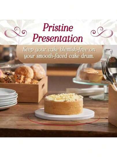 صفيحة/لوح الكيك صلبة بقطر 12 بوصة (30.5 سم)، بسمك 0.47 بوصة (1.2 سم) من مادة الورق المقوى الآمن للأطعمة، إكسسوارات تزيين الكيك المحترفة'