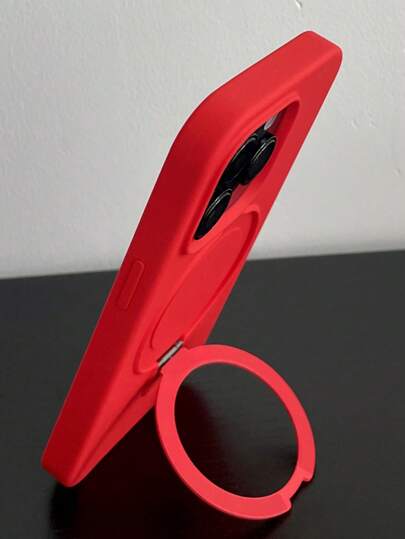 1 قطعة قاعدة حامل حلقي لهواتف آيفون الأنواع 16 15 14 13 12 11 برو بلس ماكس من السيليكون السائل المطفي المخفي للشحن اللاسلكي فاخرة