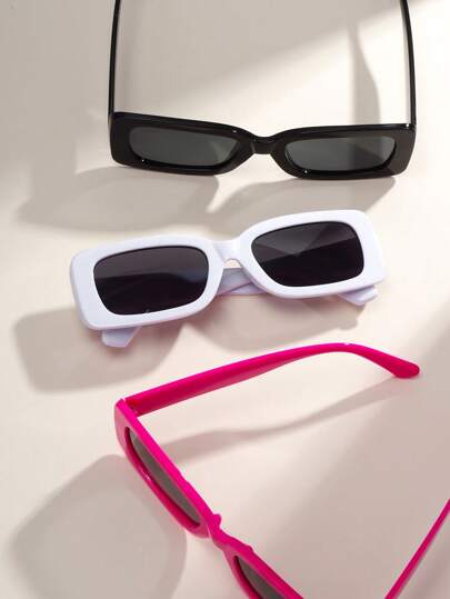 3 أزواج من النظارات المربعة الأنيقة للأطفال مع علبة نظارات