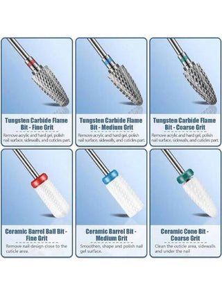 13 قطعة/صندوق مجموعة من أطراف الحفر للأظافر 3/32 بوصة، تشمل 3 قطع من أطراف الحفر من كربيد التنجستن + 3 قطع من أطراف الحفر السيراميكية + 6 قطع من أطراف الحفر الماسية + فرشاة واحدة