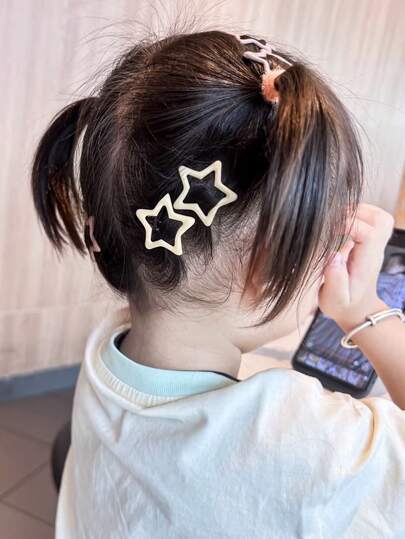 870 قطعة/مجموعة من إكسسوارات الشعر للبنات على شكل فراشة وزهرة دوار ونجمة، باللون الوردي، شاملة: ربطات شعر، مشابك شعر، مشابك شعر كبيرة، مناسبة للاستخدام اليومي والهدايا