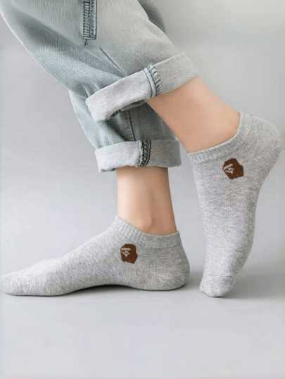 6 أزواج من جوارب قصيرة للرجال بتصميم رأس الغوريلا ، صالحة للرياضة والكاجوال في كل المواسم،متعددة الاستخدامات