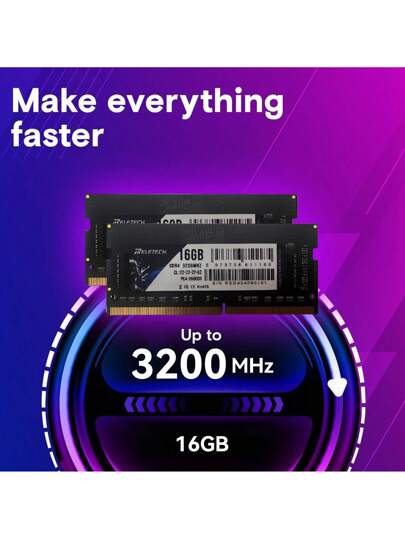 Reletech ذاكرة عشوائية DDR4 للكمبيوتر المحمول 8 جيجابايت/16 جيجابايت ،3200 ميجاهرتز ،1.2 فولت ،260 سن ،PC4 ،ذاكرة Sodimm للكمبيوتر المحمول