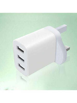 حزمتين من محولات الكهرباء البريطانية ذات 3 دبابيس للشحن بمنفذ يو إس بي، طراز متعدد المنافذ USB بقدرة 12 وات، بتقنية شحن ذكية 5 فولت/2.4 أمبير لشحن هواتف آي فون 16، 15، 14، 13، 12، 11، 10، XS Max، XR، X، 8 بلس، 7، 6، 6S والأيباد