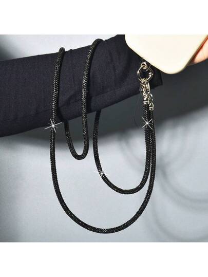 سلسلة رقبة مفخرة من الراينستون الفاخر، سلسلة حمل حقيبة كروسبودي طويلة، سلسلة معلقة للجوال مزينة بالراينستون اللامع هدايا لأم وأهل وأصدقاء في المناسبات والأعياد، شارم للجوال، سلسلة جوال