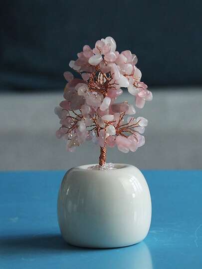 شجرة المال البلورية الوردية الصغيرة الزخرفية الجديدة لعام 2025، هدية ديكور طاولة عيد الميلاد، ديكور المنزل، ديكور المطبخ، ديكور الغرفة، ديكور الحفلات، حرفية زخرفية، تحفة مكتبية، وسط الطاولة، زينة حفلات، ديكور عيد الميلاد، هدية عيد الميلاد، ديكور الغرفة