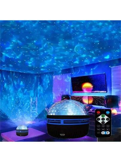 قطعة واحدة مصباح إسقاط بتموجات، يتغير ل- 7 ألوان، مناسب لغرفة النوم، غرفة الألعاب للكبار، سينما منزلية، ديكور المنزل، هدية عيد الحب، التخييم، ديكور الزفاف