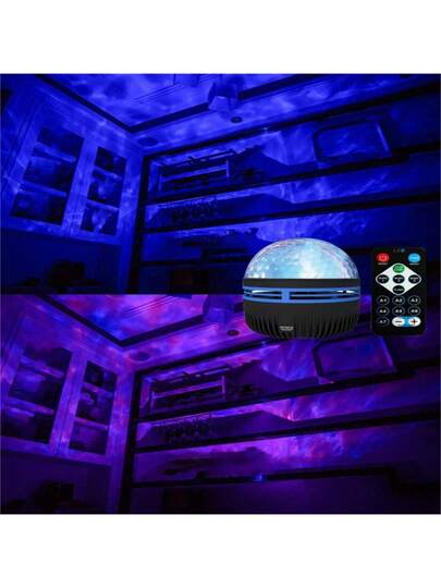 قطعة واحدة مصباح إسقاط بتموجات، يتغير ل- 7 ألوان، مناسب لغرفة النوم، غرفة الألعاب للكبار، سينما منزلية، ديكور المنزل، هدية عيد الحب، التخييم، ديكور الزفاف