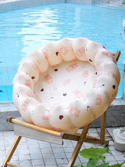 حوض سباحة مستدير قابل للنفخ قطعة واحدة، حوض سباحة صغير قابل للنفخ محمول مع مضخة، مركز ألعاب مائية داخلي وخارجي