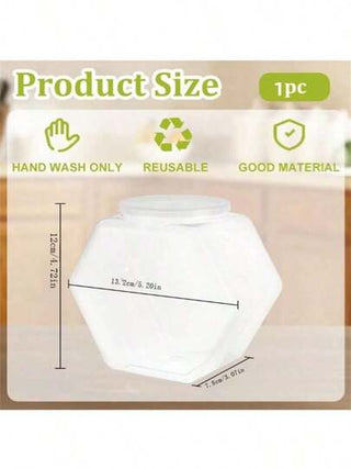 برطمان بلاستيكي سداسي الشكل واضح لحفظ الحلوى والبسكويت مع غطاء محكم الإغلاق، برطمان بلاستيكي واسع الفوهة قابل لإعادة الاستخدام، حاوية لعرض القهوة والحلوى والهدايا والتخزين