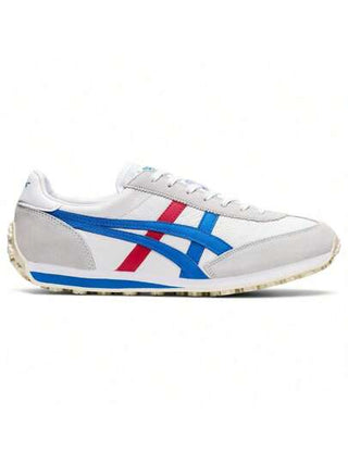 Onitsuka Tiger أحذية رياضية كاجوال مصنوعة من الجلد والبوليمرات الصناعية بطراز رياضي كلاسيكي، EDR 78، مقاومة للتحمل وخفيفة الوزن، قصيرة الكاحل، بيج وأزرق، للجنسين
