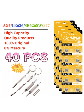 10-50 قطعة بطارية ساعة AG4 377 SR626SW بطاريات زر SR626 177 376 626A LR66 LR626 خلية عملة البطارية القلوية للساعات والألعاب والساعات