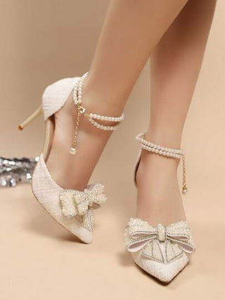 كعب عالي شفاف مزين بالراين ستونز بتصميم حذاء الكعب الفرنسي الصندل مزين بفراشة مع رباط الكاحل، موضة ربيع وصيف 2025 الجديدة