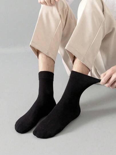 خصم جملة لجوارب رجالي أساسية سوداء عالية الجودة (5/10/15/20/30 زوج) - جوارب رياضية متنفسة ملائمة للإمتداد للعمل والجيم والسفر - مشبك مانع للإنزلاق وماص للرطوبة من الضروريات اليومية