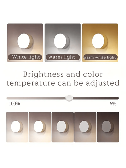 1 قطعة / 3 قطع ضوء ليلي صغير قابل للشحن، مصباح جداري على السرير، قابل للتعديل في السطوع ودرجة حرارة اللون، إضاءة مغناطيسية للخزانات، مناسب للسيارات والغرف والأطفال والحمامات والخزائن والمطابخ (250 ملي أمبير)