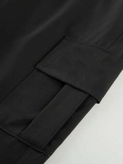 قطعة واحدة من البنطلون الشاحن الكلاسيكي ذي الساق المستقيمة باللون الأحادي للأولاد/المراهقين