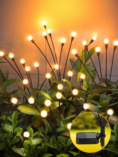 إضاءة شمسية خارجية مقاومة للماء عبوة واحدة ، إضاءة شمسية خارجية محسنة لحديقة الفناء وباحة الحديقة ، إضاءة شمسية ل- الخارج لوازم الحديقة ، إضاءة حريق بلمبات ليد 10 للحديقة تعمل بالطاقة الشمسية خارجية للحديقة والفناء والمرج ، أضواء ممر متأرجحة ، هدايا مثالي