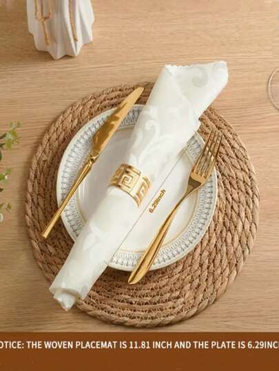 4/ 6 قطع مجموعة أطباق تحت الأواني مافوفة، أطباق تحت الأواني من الخوص الطبيعي المنسوجة باليد، مصنوعة من أعشاب النيل، أطباق تحت الأواني علي الطراز الريفي، لطاولة الطعام، ديكور المنزل، الأعراس