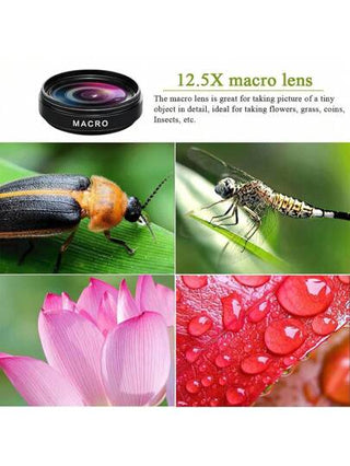 عدسة هاتف محمول 2 في 1، عدسة لكاميرا الهاتف المحمول، طقم عدسات، عدسة زاوية عريضة 0.45X وعدسة ماكرو 12.5X، طقم عدسات كاميرا الهاتف المتوافق مع iOS و أندرويد، أجهزة لوحية، مناسبة للأجازات الصيفية، السفر، التصوير الإبداعي، إكسسوارات الهواتف