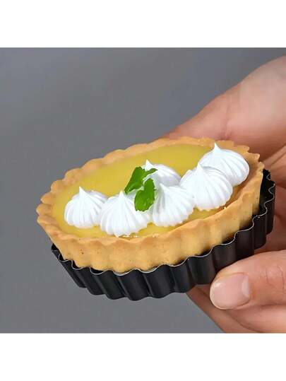 1 قطعة/5 قطع، قالب كيك قاعدة مستديرة من الفولاذ المقاوم للصدأ، قالب تارت صغير، صينية تارت قابلة لإعادة الاستخدام بقاع قابل للإزالة، مناسبة للفطائر والخبز والكيك الجبني والحلويات