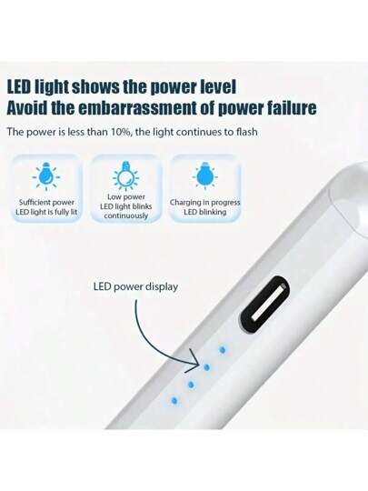 قلم متوافق مع قلم ابل، يعمل ببطارية ليثيوم قابلة لإعادة الشحن، يتضمن مكونات إلكترونية - متوافق مع iPad 2022 2021 2020 2019 2018 Pro Air Mini - قلم كتابة يدوي متوافق مع iPad Air 2