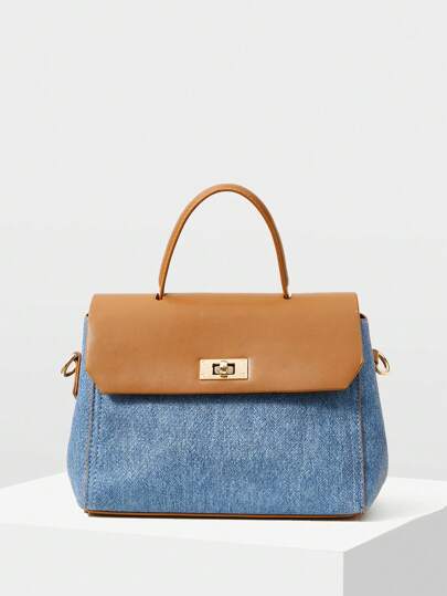 MOTF PREMIUM حقيبة يد فاشن ذات تصميم كتل اللون للذهاب إلى العمل