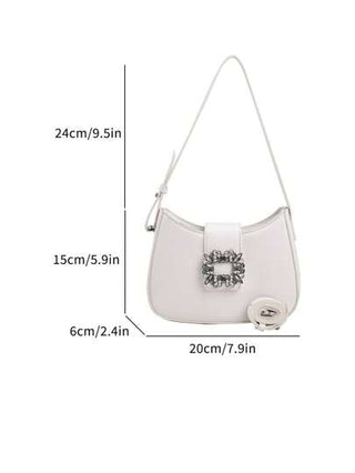 حقيبة كتف مزخرفة معدنية فاخرة بالراينستون من البولي يوريثان للنساء،حقيبة كروس مناسبة للسفر والبنات والطالبات والحفلات والتسوق والهدايا والعودة للمدرسة والاستخدام اليومي