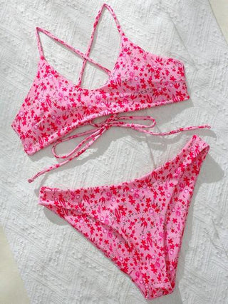 Swim Mod بيكيني، ملابس سباحة خالية من السلك مع قطع سفلية مثلثة ، بسيطة وعصرية للصيف