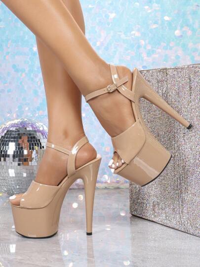 صنادل نسائية ذات كعب عالي وأنيقة مناسبة لنوادي الليل والطرق، مع منصة مقاومة للماء ومانعة للانزلاق