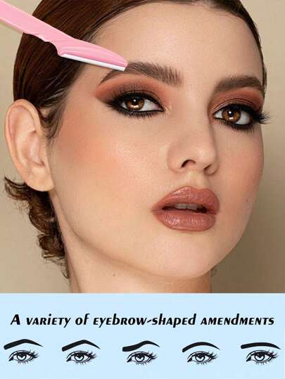 مجموعة 30/24/12/6/3/1 قطعة من أدوات تشذيب الحواجب والحلاقة متعددة الألوان، ماكينة تشذيب الحواجب وإزالة الشعر الخشن مع ماكينة حلاقة طويلة الأريكة ذات شفرة دقيقة، مناسبة للاستخدام اليومي أو للسفر