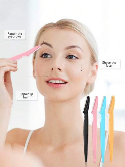 مجموعة 30/24/12/6/3/1 قطعة من أدوات تشذيب الحواجب والحلاقة متعددة الألوان، ماكينة تشذيب الحواجب وإزالة الشعر الخشن مع ماكينة حلاقة طويلة الأريكة ذات شفرة دقيقة، مناسبة للاستخدام اليومي أو للسفر