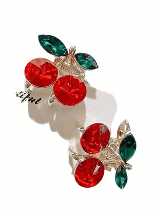 10 قطع/4 قطع/2 قطع /1 قطع شعر سن صغير بتصميم الكرز ، مشبك شعر صغير ، اكسسوار شعر رقيق، مشبك شعر المنتفخ ، هدايا حفلات عيد الحب